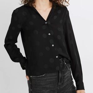 NWT Madewell polka dot pajama style blouse
